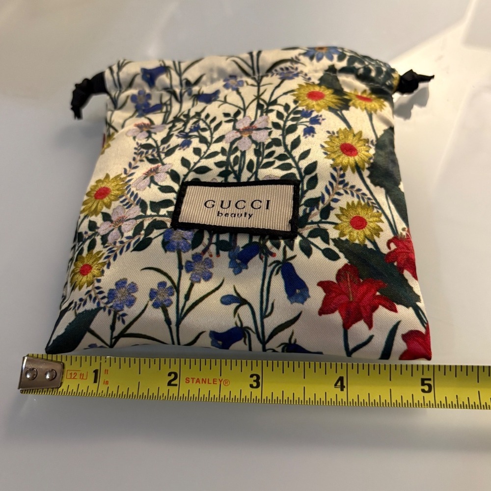 Gucci Beauty MGL GWP Scrunchies 3 Piece Set Floral Print Satin Drawstring Pouch - Picture 6 of 7